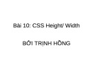 Bài giảng CSS - Bài 10: CSS Height/ Width