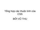 Bài giảng CSS - Bài 11: Tổng hợp các thuộc tính của CSS