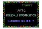 Bài giảng tiếng Anh 7 - Bài 2: Personal information