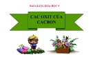 Bài giảng Hóa học 9: Các oxit của cacbon