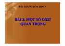 Bài giảng Hóa học 9 - Bài 2: Một số Oxit quan trọng