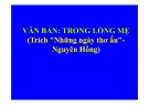 Bài giảng Ngữ văn lớp 8: Trong lòng mẹ