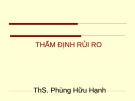 Bài giảng Thẩm định rủi ro - ThS. Phùng Hữu Hạnh (2012)