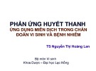 Bài giảng Phản ứng huyết thanh - TS. Nguyễn Thị Hoàng Lan