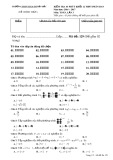 Đề kiểm tra 45 phút lần 3 môn Toán lớp 12 năm 2016-2017 - THPT Hàm Thuận Bắc - Mã đề 129