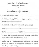 Mẫu đơn cam kết bảo mật thông tin