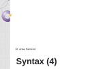Lecture Introduction to linguistics: Syntax (Part 4)