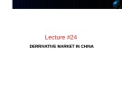 Lecture Financial derivatives - Lecture 24: Derrivative market in China