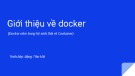 Bài giảng Giới thiệu về docker - Đặng Tiền Hải