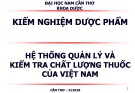 Bài giảng Kiểm nghiệm dược phẩm - Hệ thống quản lý và kiểm tra chất lượng thuốc của Việt Nam