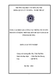 Tóm tắt Khóa luận tốt nghiệp ngành Bảo tàng học: Nâng cao hiệu quả công tác thông tin tuyên truyền cổ động trên địa bàn huyện Nam Sách, tỉnh Hải Dương