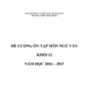 Đề cương ôn tập môn Ngữ văn lớp 12 năm 2016-2017