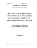 Tóm tắt Khóa luận tốt nghiệp khoa Văn hóa dân tộc thiểu số: Hoạt động kinh tế truyền thống của người Mã Liềng ở Rào Tre, Hương Liên, Hương Khê, Hà Tĩnh dưới ảnh hưởng của người Kinh