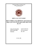 Tóm tắt Khóa luận tốt nghiệp khoa Văn hóa du lịch: Phát triển loại hình du lịch trang trại tại vùng xung quanh chân núi Ba Vì