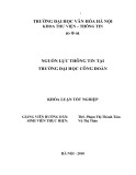 Tóm tắt Khóa luận tốt nghiệp khoa Thư viện - Thông tin: Nguồn lực thông tin tại thư viện trường Đại học Công đoàn