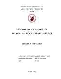 Tóm tắt Khóa luận tốt nghiệp khoa Thư viện - Thông tin: Văn hóa đọc của sinh viên Trường Đại học Bách Khoa Hà Nội