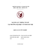 Tóm tắt Khóa luận tốt nghiệp khoa Thư viện - Thông tin: Nguồn lực thông tin số tại Trường Đại học Văn hoá Hà Nội