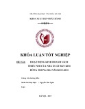 Tóm tắt Khóa luận tốt nghiệp khoa Xuất bản - Phát hành: Hoạt động kinh doanh sách thiếu nhi của Nhà xuất bản Kim Đồng năm 2013-2014