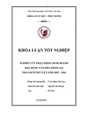 Tóm tắt Khóa luận tốt nghiệp khoa Xuất bản - Phát hành: Nghiên cứu hoạt động kinh doanh mặt hàng Văn hóa phẩm tại Nhà sách Trí Tuệ 2 năm 2013-2014