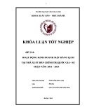 Tóm tắt Khóa luận tốt nghiệp khoa Xuất bản - Phát hành: Hoạt động kinh doanh lịch tại Nhà xuất bản Chính trị quốc gia – Sự thật 2011-2013