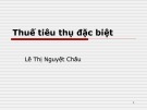 Bài giảng Thuế tiêu thụ đặc biệt - Lê Thị Nguyệt Châu