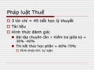 Bài giảng Pháp luật thuế