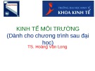 Bài giảng Kinh tế môi trường: Chương 2 - TS. Hoàng Văn Long