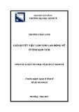 Tóm tắt luận văn Thạc sĩ Quản lý kinh tế: Giải quyết việc làm cho lao động nữ ở tỉnh Kon Tum