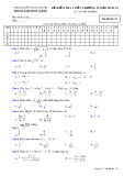 Đề kiểm tra 1 tiết môn Giải tích lớp 12 chương 2 - GDNN – GDTX Châu Thành, Hậu Giang