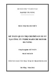 Tóm tắt Luận văn Thạc sĩ ngành Kế toán: Kế toán quản trị chi phí tại Công ty TNHH Mabuchi Motor Đà Nẵng