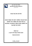 Tóm tắt Luận văn Thạc sĩ ngành Kế toán: Hoàn thiện tổ chức thông tin kế toán trong chu trình thu học phí tại trường cao đẳng Công nghệ Thông tin – Đại học Đà Nẵng