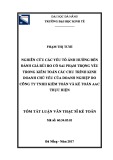 Tóm tắt Luận văn Thạc sĩ Kế Toán: Nghiên cứu các yếu tố ảnh hưởng đến đánh giá rủi ro có sai phạm trọng yếu trong kiểm toán một số chu trình kinh doanh chủ yếu của doanh nghiệp do Công ty TNHH Kiểm toán và Kế toán AAC thực hiện