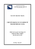 Tóm tắt Luận văn Thạc sĩ Kinh tế phát triển: Chuyển dịch cơ cấu kinh tế thành phố Đà Nẵng