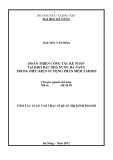 Tóm tắt Luận văn Thạc sĩ Quản trị kinh doanh: Hoàn thiện công tác kế toán tại Kho bạc Nhà nước Đà Nẵng trong điều kiện sử dụng phần mềm TABMIS