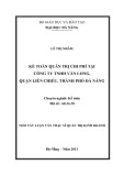 Tóm tắt Luận văn Thạc sĩ Quản trị kinh doanh: Kế toán quản trị chi phí tại công ty TNHH Vân Long - Quận Liên Chiểu - TP Đà Nẵng