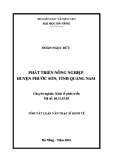 Tóm tắt Luận văn Thạc sĩ Kinh tế: Phát triển nông nghiệp huyện Phước Sơn, tỉnh Quảng Nam