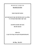 Tóm tắt Luận văn Thạc sĩ Quản trị kinh doanh: Kế toán quản trị chi phí sản xuất tại Công ty cổ phần Procimex Việt Nam