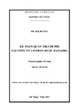 Tóm tắt Luận văn Thạc sĩ Quản trị kinh doanh: Kế toán quản trị chi phí tại Công ty Cổ phần Dược Danapha