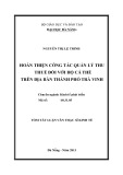 Tóm tắt Luận văn Thạc sĩ Kinh tế: Hoàn thiện công tác quản lý thu thuế đối với hộ cá thể trên địa bàn thành phố Trà Vinh