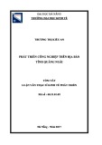 Tóm tắt Luận văn Thạc sĩ Kinh tế phát triển: Phát triển công nghiệp trên địa bàn tỉnh Quảng Ngãi