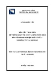 Tóm tắt Luận văn Thạc sĩ Quản trị kinh doanh: Rào cản thực hiện hệ thống quản trị chất lượng toàn diện đối với doanh nghiệp nhỏ và vừa - Nghiên cứu tại Đà Nẵn