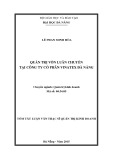 Tóm tắt Luận văn Thạc sĩ Quản trị kinh doanh: Quản trị kinh doanh, Quản trị kinh doanh, Quản trị vốn luân chuyển tại Công ty cổ phần Vinatex Đà Nẵng