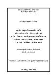 Tóm tắt Luận văn Thạc sĩ Quản trị kinh doanh: Quản trị kênh phân phối sản phẩm sữa Cô Gái Hà Lan của công ty TNHH FrieslandCampina Việt Nam tại thị trường Quảng Nam