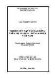 Tóm tắt Luận văn Thạc sĩ Quản trị kinh doanh: Nghiên cứu hành vi đám đông trên thị trường chứng khoán Việt Nam