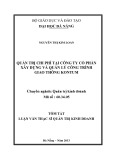 Tóm tắt Luận văn Thạc sĩ Quản trị kinh doanh: Quản trị chi phí tại Công ty cổ phần xây dựng và quản lý công trình giao thông Kon Tum