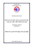 Tóm tắt Luận văn Thạc sĩ Luật học: Pháp luật về việc làm và giải quyết việc làm tại địa bàn tỉnh Quảng Trị