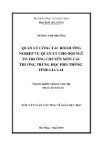 Tóm tắt Luận văn Thạc sĩ Quản lý giáo dục: Quản lý công tác bồi dưỡng nghiệp vụ quản lý cho đội ngũ tổ trưởng chuyên môn các trường THPT tỉnh Gia Lai