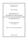 Tóm tắt Luận văn Thạc sĩ Quản trị kinh doanh: Biện pháp quản lý đổi mới phương pháp dạy học ở các trường trung học phổ thông miền núi tỉnh Quảng Ngãi