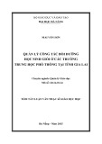 Tóm tắt Luận văn Thạc sĩ Quản trị kinh doanh: Quản lý công tác Bồi dưỡng học sinh giỏi ở các trường trung học phổ thông tại tỉnh Gia Lai