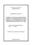 Tóm tắt Luận văn Thạc sĩ Kỹ thuật: Nghiên cứu – đánh giá hiện trạng, đề xuất giải pháp quản lý chất thải rắn ở TP Kaysone Phomvihane giai đoạn 2015 - 2020